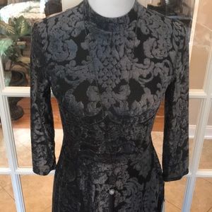 Ivanka Trump Dark Grey Faux Velvet Lined Dress